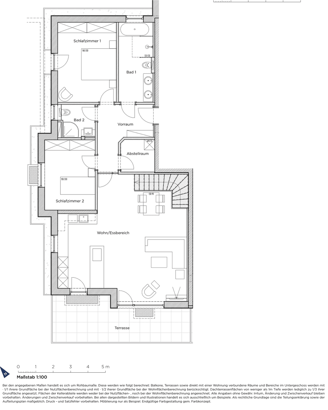 Grundriss für Wohnung 1 - 0